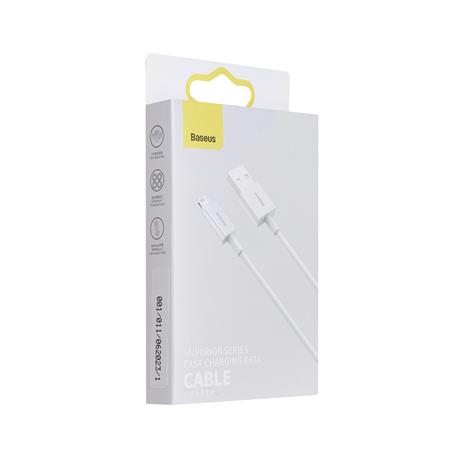 Cable Premium Mallado Baseus USB - Lightning 2 Metros Blanco