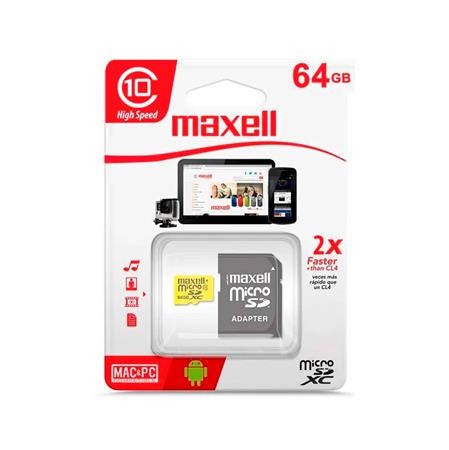 Memoria Micro Maxell U3 64GB con adaptador