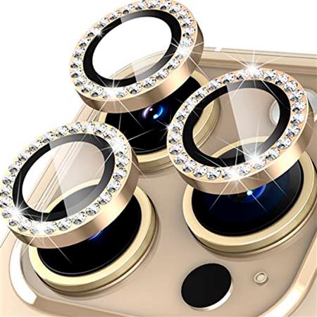 Vidrio Protector Cámara Diamante Para iPhone 12 Pro / 12 Pro Max Dorado