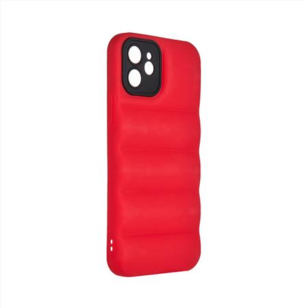 Funda Tipo Puffer Borde Cámara Para iPhone 12 Rojo